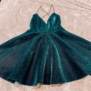 ASOS Green Floral Metallic Dress
